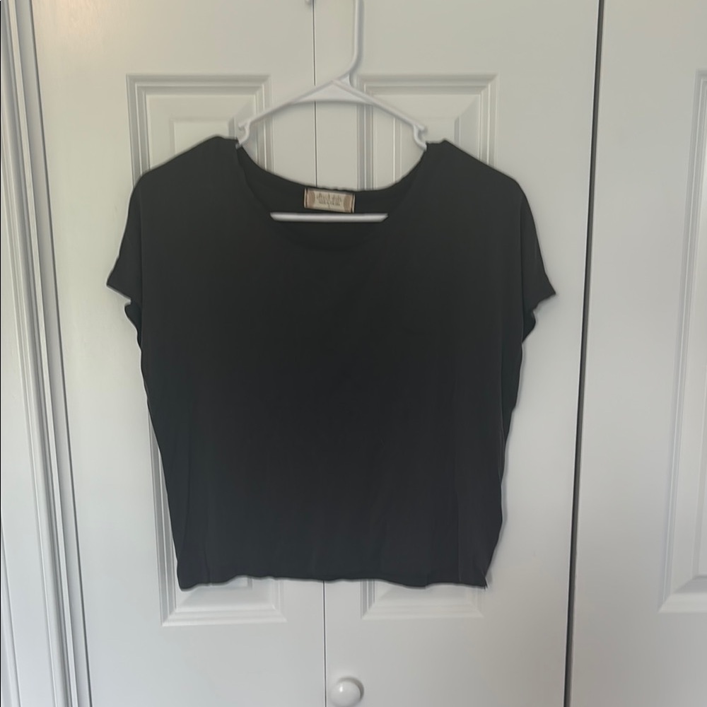 Altar'd State Black Fitted Crop T-Shirt